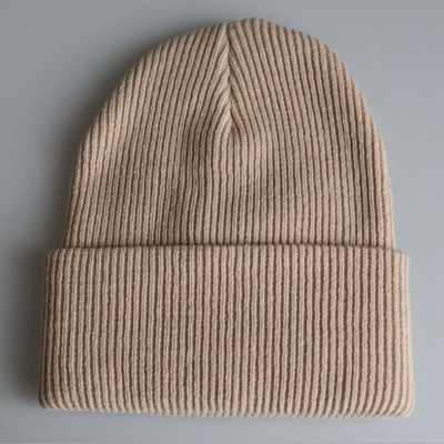 Solid Color Unisex Knit Beanie Hats Keep Warm Crimp Hip Hop Striped Cap