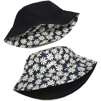 Solid Color Fisherman Bucket Hat for Women Men Reversible Cotton Summer Sun Beach Fishing Cap