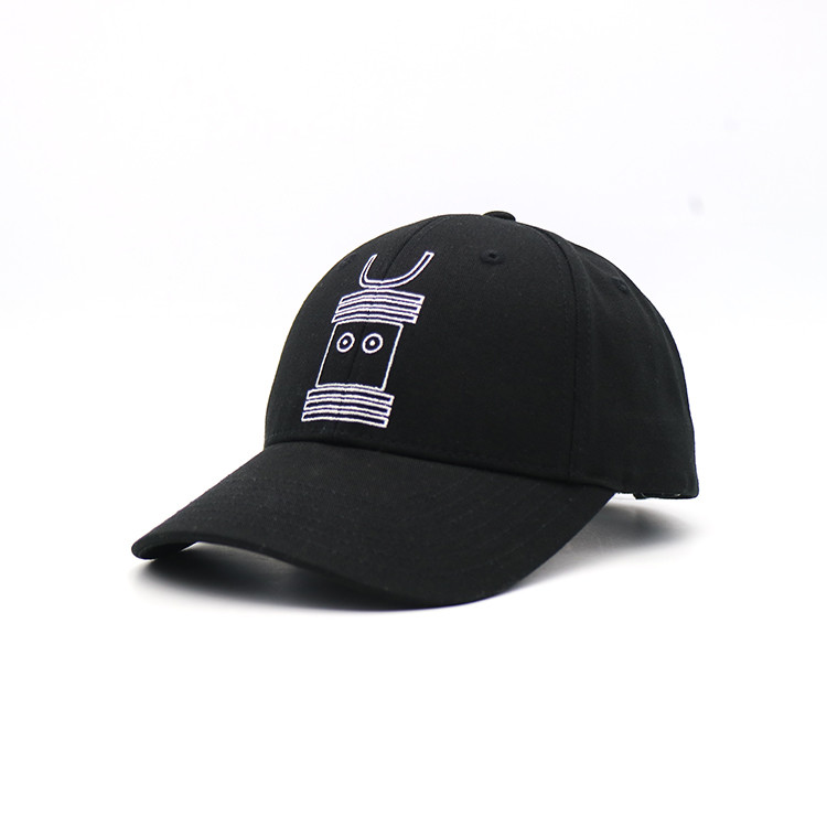 MM BASEBALL CAP IN WHITE WITH BLACK EMBROIDERED PATTERN