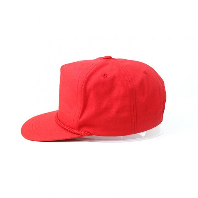 Red Rope Nylon Snapback Cap Hat Custom Made Unstructured Plain Blank