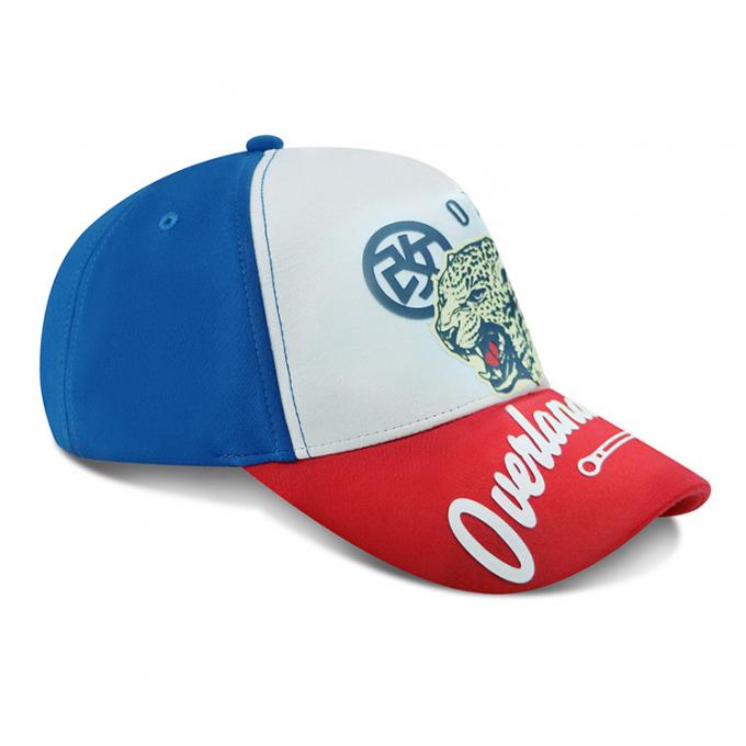 100% Polyester Custom 5 Panel Racing Baseball Caps Dry Fit For Cycling